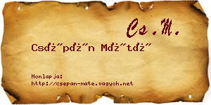 Csépán Máté névjegykártya